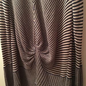 Long striped sweater coat